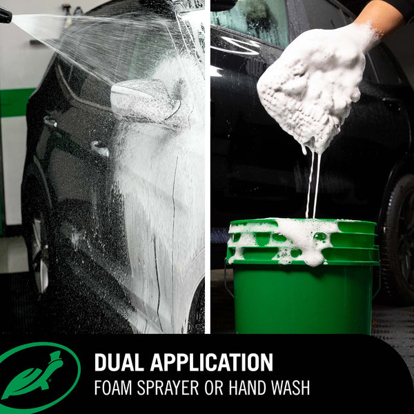 Powerful shampoo infused with car wax for instant shine and protection