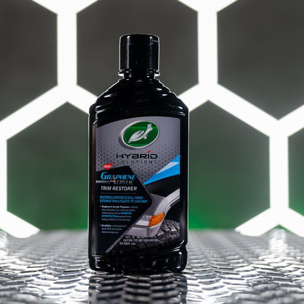 Turtle Wax Hybrid Solutions Graphene Acrylic Trim Restorer for restoring faded exterior car trim and plastic.